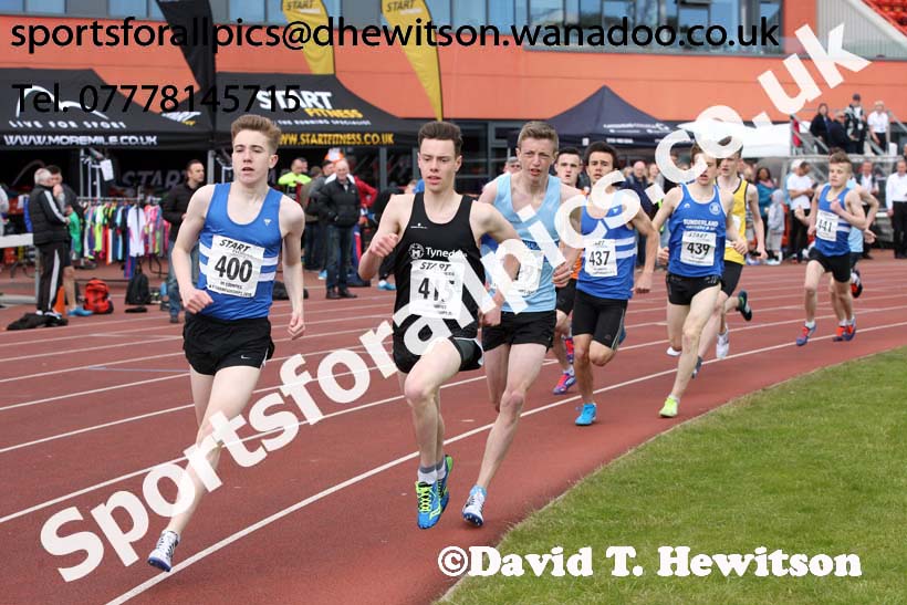 Mens under-17s 800 metres, North Eastern Track and Field Champs, Gateshead Stadium. Photo: David T. Hewitson/Sports for All Pics